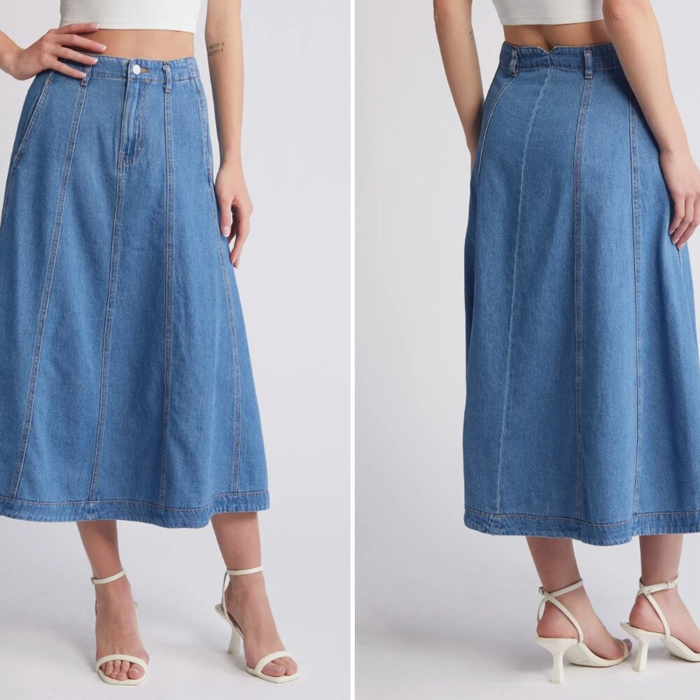 Vero Moda Brynn Denim Midi Skirt NWOT